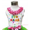 Personalize Custom White Rainbow Dots Tank Top Pink Black Dots Lacing & Birthday Baby Name TB1225